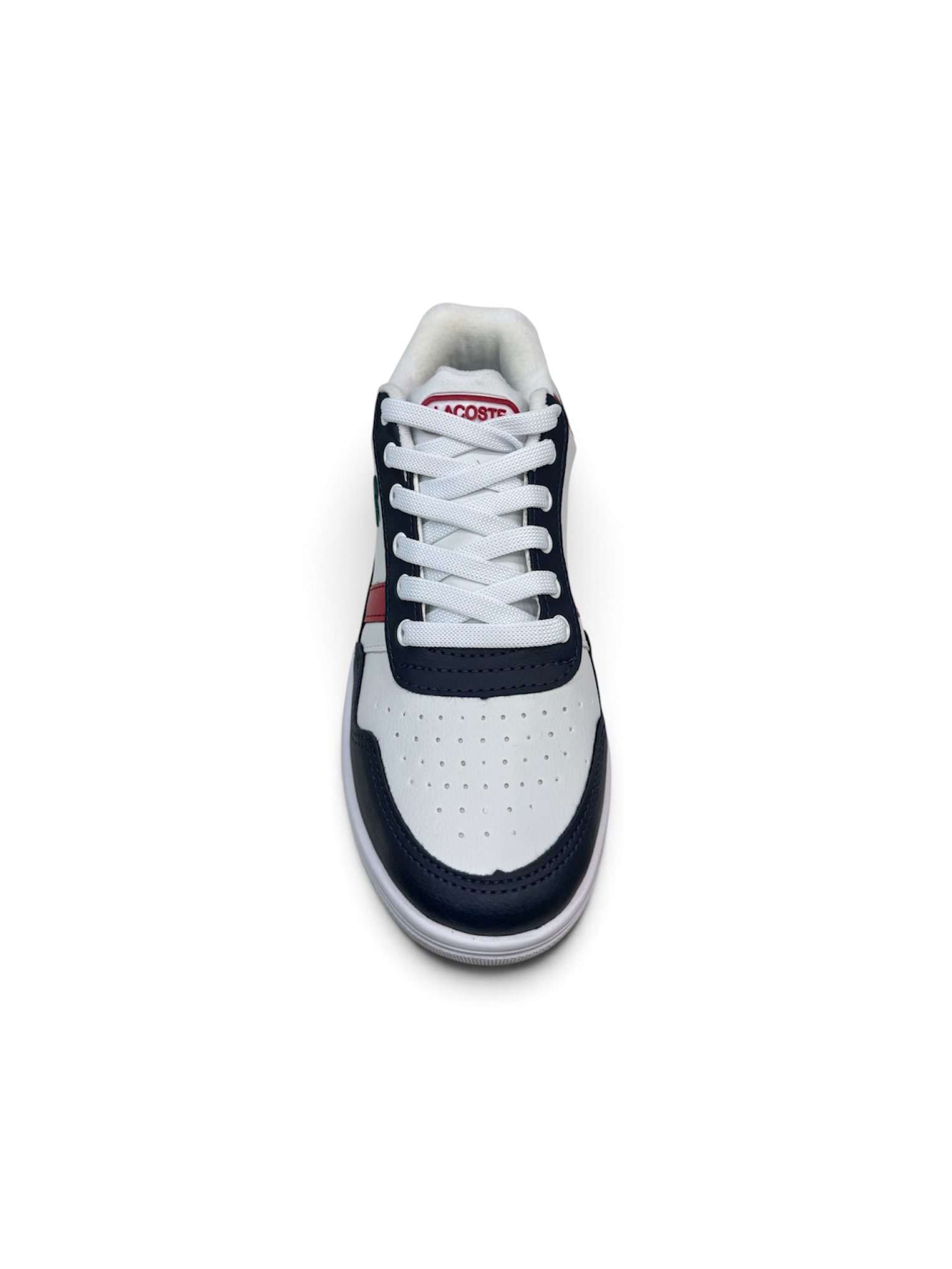 SAPATÊNIS LACOSTE ( BRANCO / AZUL / VERMELHO)